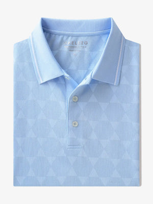 Folded view of Modern Texture Stylish Polo in MISTY BLUE color.