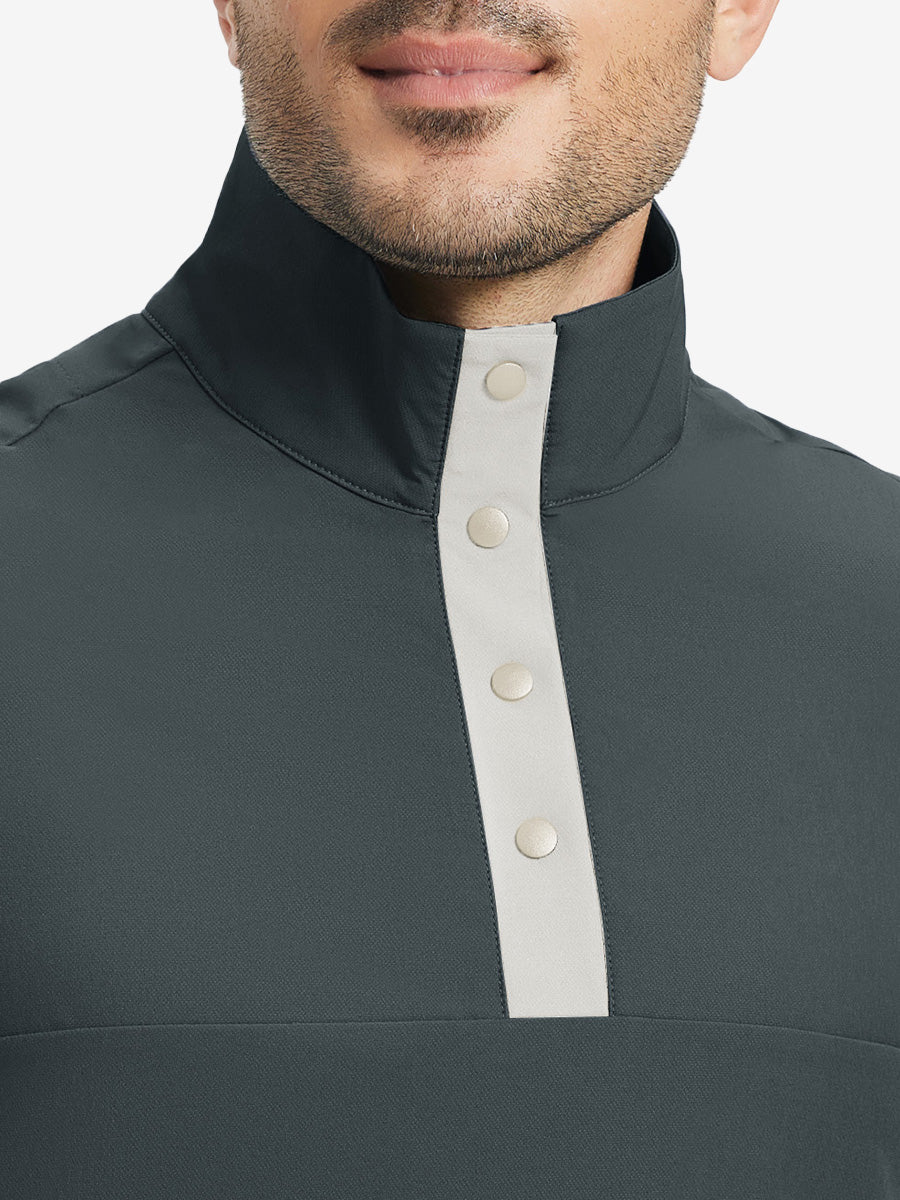 Mock Neck Quarter Button Golf Pullover