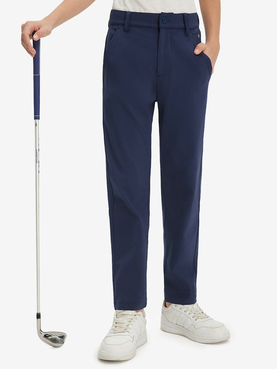 Boys Stretch Fleece Lined Casual Golf Pants