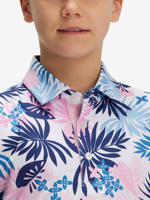 Youth Print Stretch Lightweight Polo Shirts