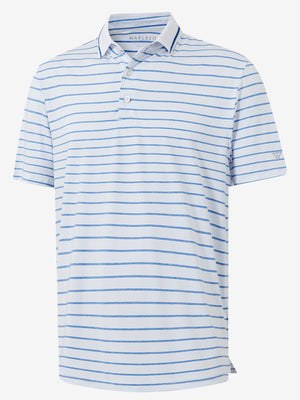 Non-Curl Ribbed Collar Striped Polo Shirts