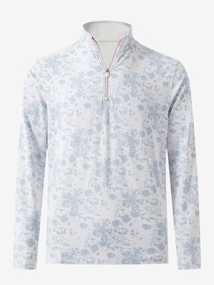 Jersey ligero con estampado completo y cremallera corta