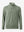 Front 3D view of casual fleece lined quarter zip pullover in green, showing clean athletic fit.