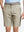 Front waist to knee view of khaki water resistant golf 9 inch shorts, clean athletic fit.