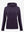3D front view of women's lightweight hoodies pullover in dark purple, showing clean and sporty look.