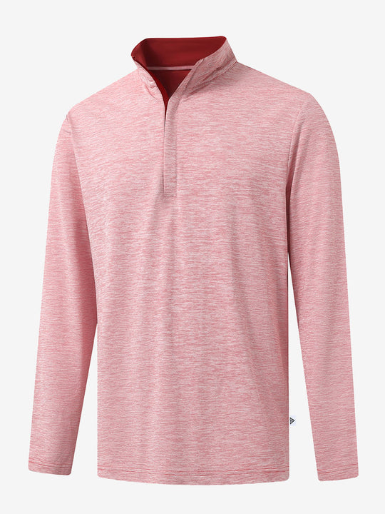 Heather Pinstripe Brushed Dry Fit Quarter Zip Pullover