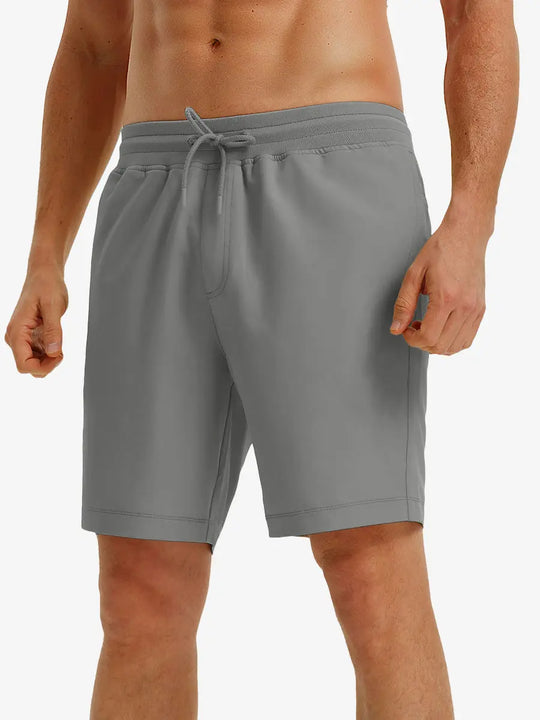 NEUTRAL GREY 7 Inch Performance Active Shorts front view on model