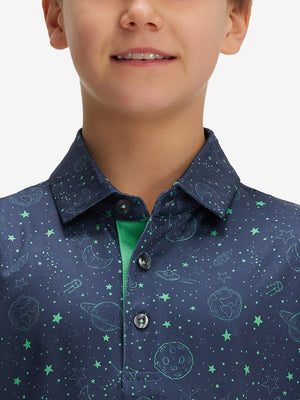 Youth Print Stretch Lightweight Polo Shirts