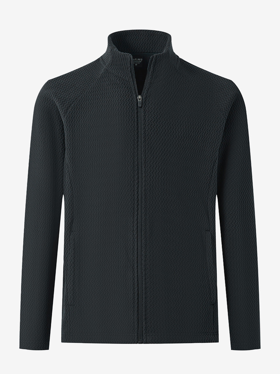 3D front view of soft winter fleece jackets in black, showing cozy texture and clean design.