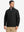 Model wearing lightweight water-resistant outerwear jacket, black, front upper body view