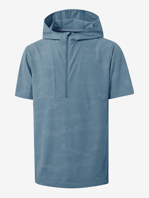 Sudaderas con capucha Q-Zip de manga corta en relieve resistentes al agua