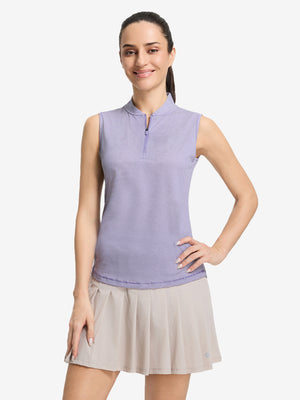 Women‘s Q-Zip Pin Striped Golf Shirts