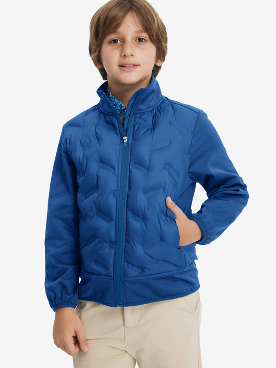 Boys Windproof Puffer Jacket with Pockets