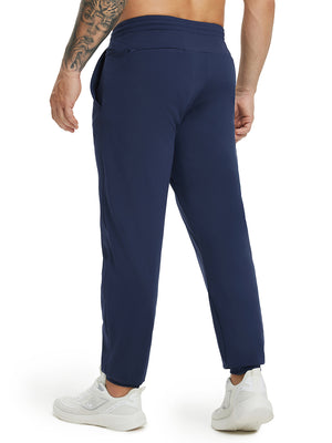 Water Resistant Comfy Fleece Golf Joggers in navy, front lower body fit view