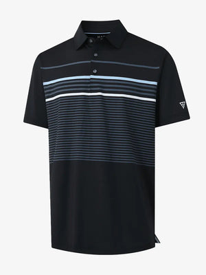 3D mockup of the Chest Print Polo Shirts in BLACK1