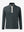 3D front view of the mock neck quarter button golf pullover in dark grey, sleek and modern design.