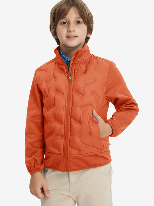 Boys Windproof Puffer Jacket with Pockets