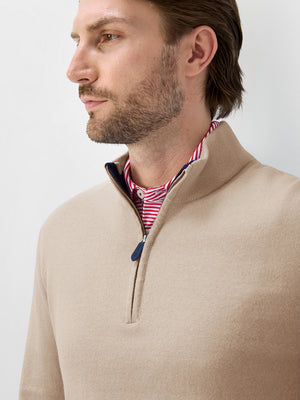 Wool Blend 1/4 Zip Sweater Pullover