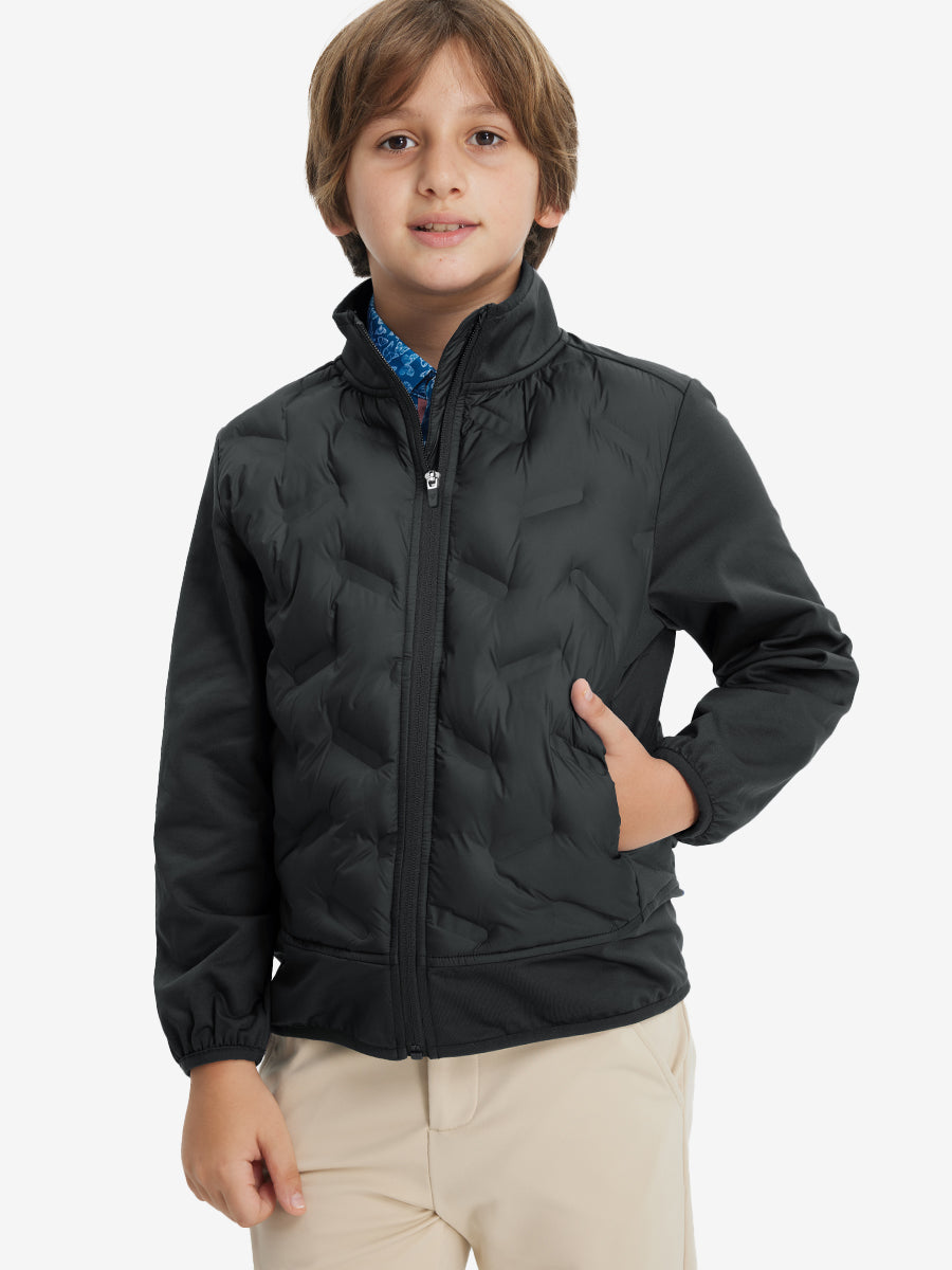 Boys Windproof Puffer Jacket with Pockets