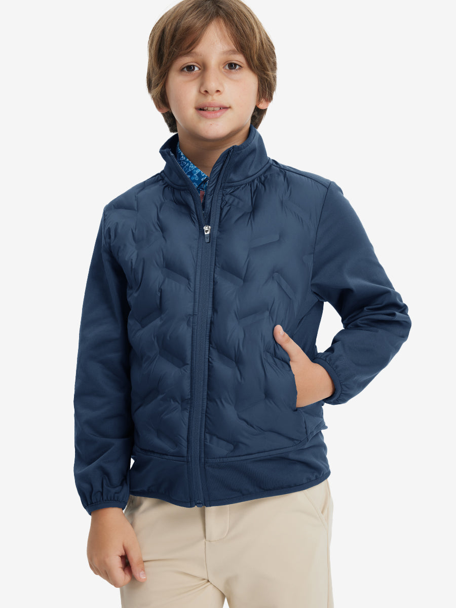 Boys Windproof Puffer Jacket with Pockets