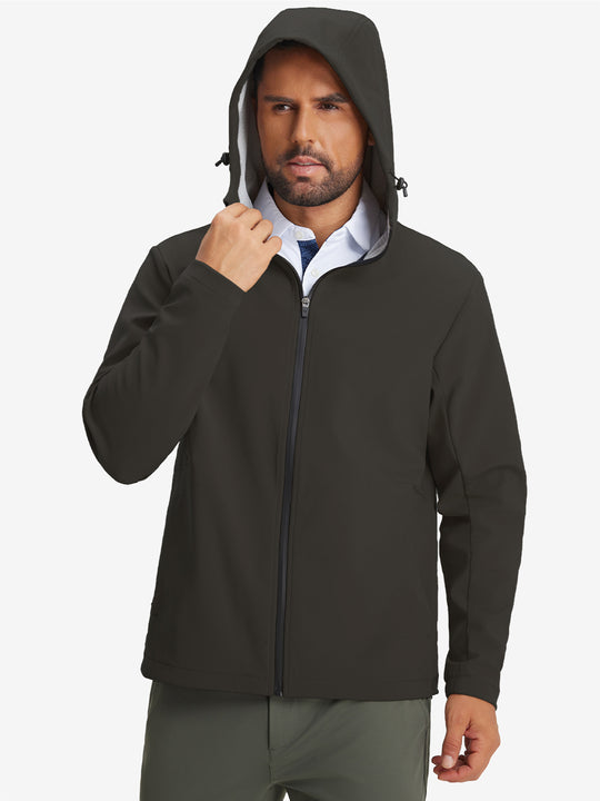 Water-Resistant Heat-Tech Softshell Winter Jacket with Hood