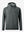3D front view of the classic heather pullover hoodie in black melange, simple and relaxed athletic fit.