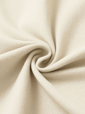 Fabric close-up of light khaki women's water-resistant stretch fleece lined jacket, soft stretch fabric with fleece lining.