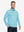 Men wearing Heather Pinstripe Brushed Dry Fit Quarter Zip Pullover in aquarius heather, front half body fit view