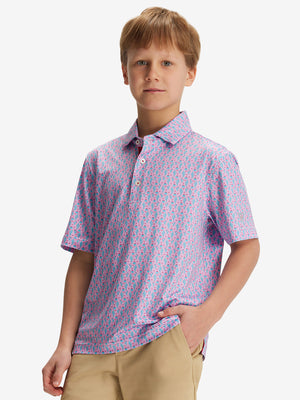 Youth Print Stretch Lightweight Polo Shirts