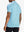 Rear half-body shot of Cooling Stripe Golf Shirt in SKY BLUE STRIPE, showcasing stripe alignment and fit