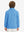 Back upper body of model wearing youth winter micro-fleece quarter zip pullover in sky blue