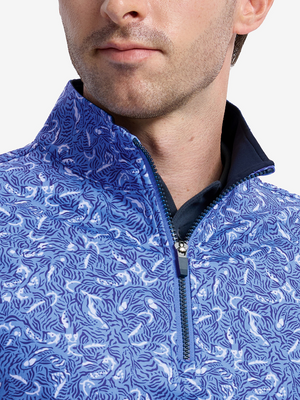 Full Print Quarter Zip Sleeveless Vest Pullover