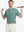 Front half-body view holding a golf club in Everyday Collarless Jersey Shirt in BERYL GREEN.