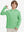Front upper body view of youth long sleeve hoodied with kangaroo pocket in light green, casual fit.