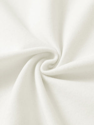 Fabric close-up of beige women's water-resistant stretch fleece lined jacket, soft stretch fabric with fleece lining.