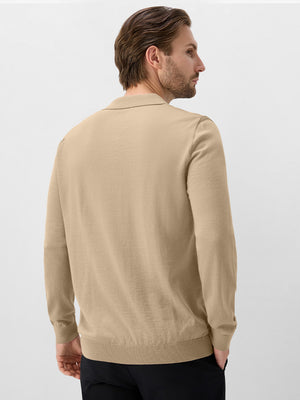 Pure Merino Wool Knit Sweater Polo Shirts