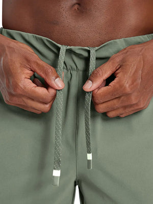 Close-up detail of waistband on OLIVE GREEN Performance Tapered Sports Joggers