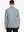 Back half-body view of model wearing LIGHT GREY Long Sleeve Solid Jersey Polo