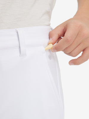 Boys Stretch Fleece Lined Casual Golf Pants in white, close-up pocket detail