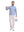 Front full body shot of model exercising in light blue featherweight midlayer quarter zip pullover