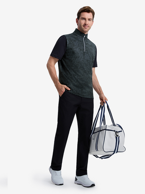 Full Print Quarter Zip Sleeveless Vest Pullover