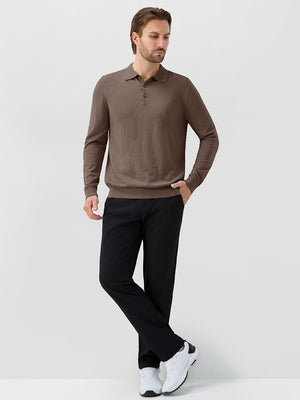 Pure Merino Wool Knit Sweater Polo Shirts