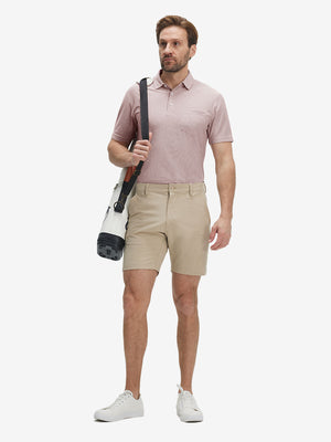 Moisture Wicking Heather Chest Pocket Golf Shirts
