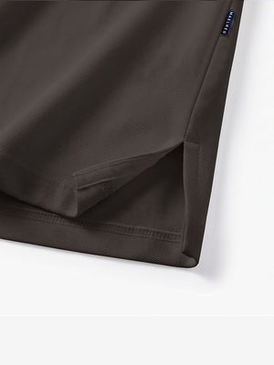 Solid Cotton Blend Collared Long Sleeve Polo