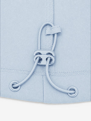 Partial shot of clothing exquisite design details, lightweight upf50+ short sleeve golf vests jacket in light blue