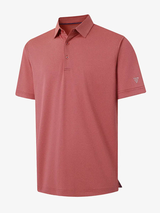 3D display showcasing jacquard pineapple pattern on ORANGE Performance Ananas Jacquard Polo