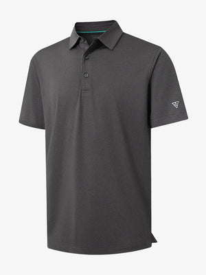 3D render showing pineapple jacquard fabric texture in BLACK Performance Ananas Jacquard Polo