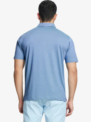 Rear half-body shot showing fit of AQUA Performance Ananas Jacquard Polo