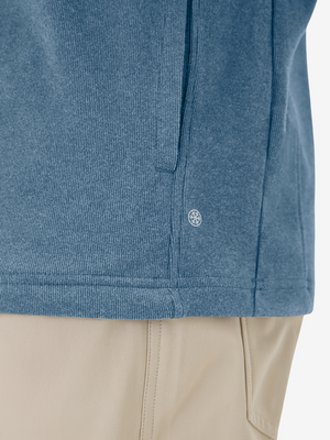 Heather Brushed Rib Knit Quarter Zip with 2 Pockets