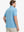 Rear half-body view of Modern Fit Melange Polo in AQUA HEATHER, showing neat fit and fabric details.